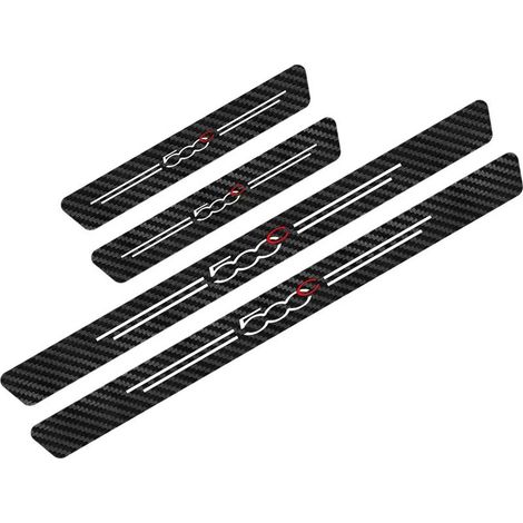 (Pour 500C) Lot de 4 autocollants de protection anti-éraflures pour seuils de porte de Fiat 500,500C (2012),500X,500L,Abarth 695,style fibre de carbone Accessoires auto (1/3)