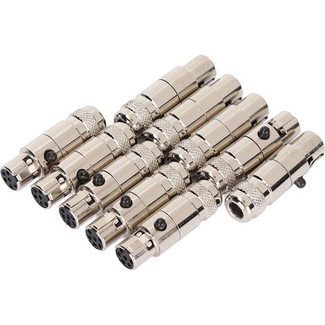 10 Pièces Connecteur XLR Femelle Mini 6 Pins pour Microphone Professionnel (1/5)