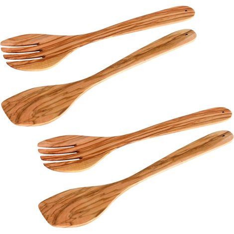 Ensemble de 2 Couverts à salade Fackelmann Édition Bois d'olivier (1/5)