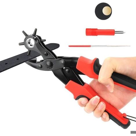 Appareil Trou Ceinture Pince Perforatrice Pince Trou Ceinture cuir Poinçon cuir Perforatrice Rond Projets Bricolage Artisanat (1/4)