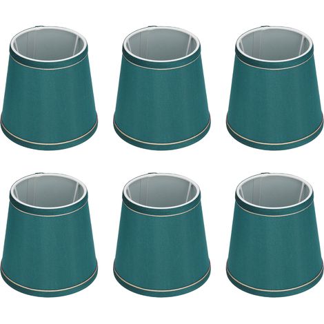 6 pièces Abat-jour en tissu moderne simple, artisanat Phnom Penh, pour lampe E14, vert foncé (PX198) (1/5)