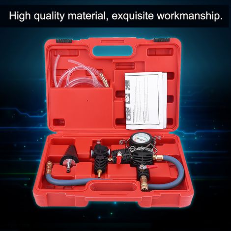 Kit d'outils pour la purge sous vide et le remplissage du liquide de refroidissement du système de refroidissement du radiateur de voiture / Kit de remplacement eau/antigel (1/4)