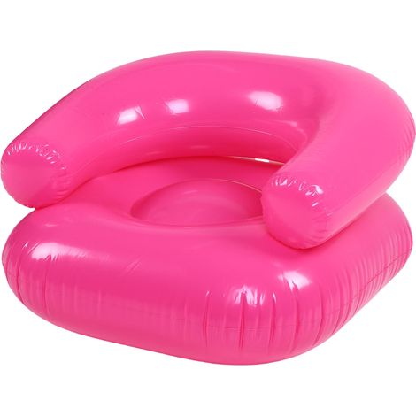 Fauteuil Gonflable Transparent PVC Confortable Canapé Air Souple pour Salon Chambre Balcon Rose (1/5)
