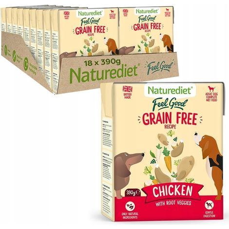 Naturediet Pâtée pour chien sans céréales au poulet, 18 x 390 g (1/5)