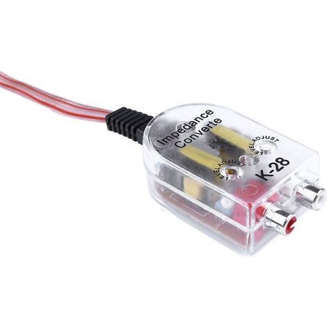 Adaptador de impedancia de 12 V para amplificador de coche a altavoz con clips para cables de interruptor de coche (negro, plateado, talla única). (1/4)