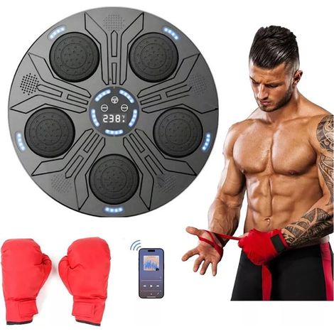 TRADE SHOP - Macchina Da Boxe Musicale Parete Bluetooth Luce Led Altoparlante Allenamento Casa - (1/5)