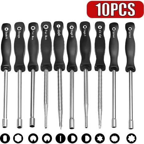 10-piece carburetor tuning tool kit for small, standard 2-cycle engines with carburetor cleaning brush needle (1/3)