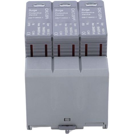Parafoudre photovoltaïque triphasé 1000 V, boîtier ignifugé en polycarbonate, indice de protection IP20 (1/5)