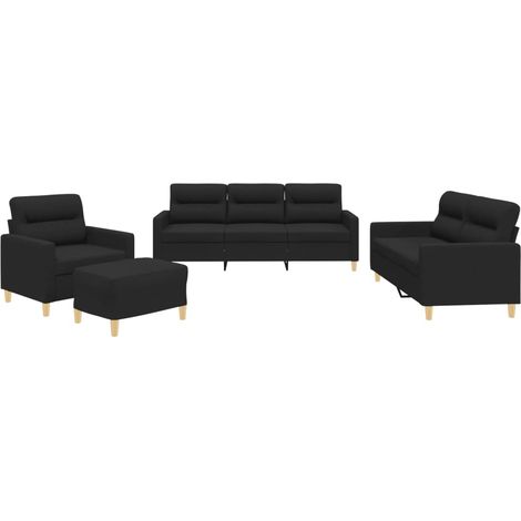 Maison Exclusive - Set di Divani 4 pz con Cuscini Nero in Tessuto