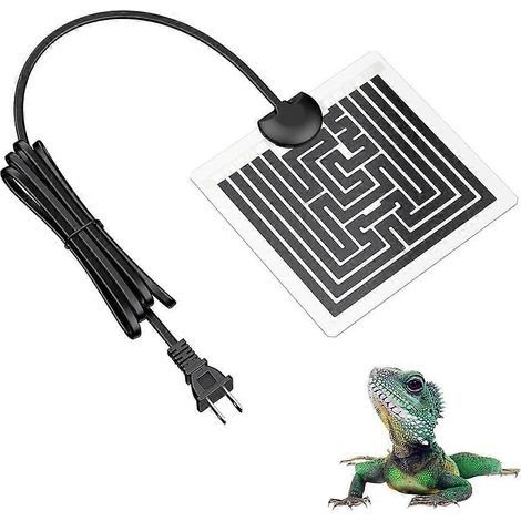 Tapis chauffant 5 W pour reptiles - Utilisation sous le terrarium - Chauffage rapide et sans danger pour les grenouilles, serpents, lézards et geckos - Prise US (1/5)