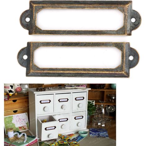 Étiquettes de Tiroir Vintage DIY pour Étudiant, Accessoire Note d'Étagère Vert Bronze (1/4)