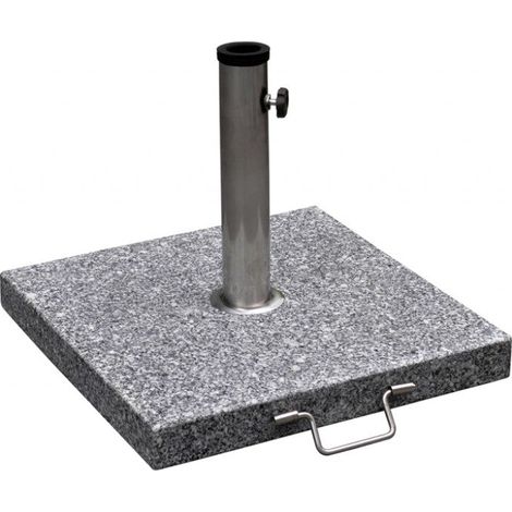 Base per ombrellone in granito lucidato 30 kg con ruote e maniglia da 38 a 48 mm grigio 2202026/2
