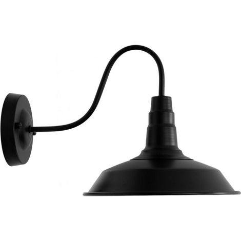 Applique murale industrielle AKRON noir 1xE27 acier EDO Solutions (1/4)