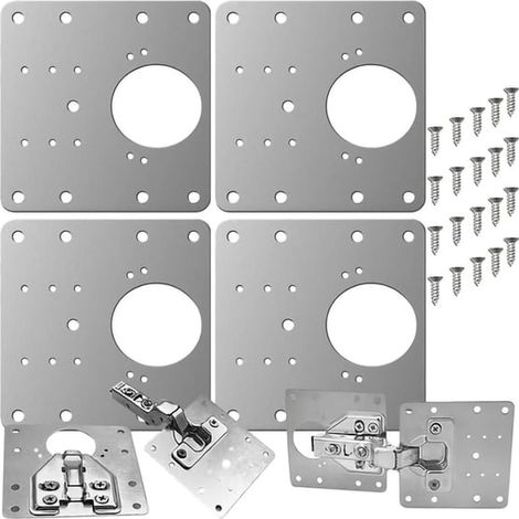 Lot de 4 plaques de réparation pour charnières de meubles/armoires (1/5)