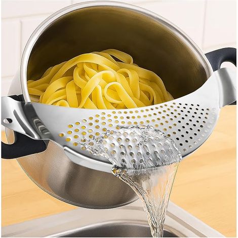 Escurridor de ollas, colador de ollas, cuencos, ollas, rejilla de escurrido de ollas, accesorio de colador hemisférico, colador de pasta apto para lavavajillas, acero inoxidable, 1 pieza (1/5)