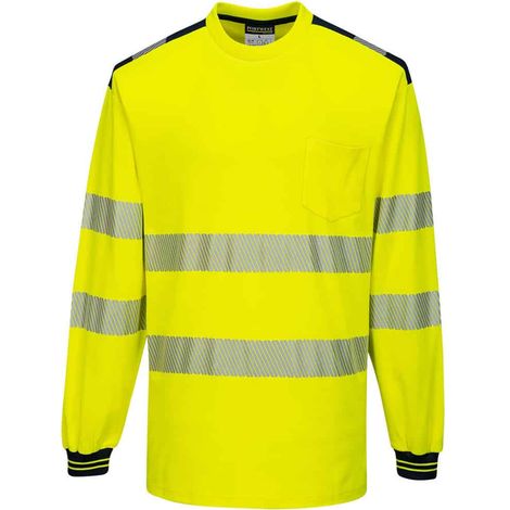 PW3 T-Shirt Haute Visibilité ML couleur : Jaune/Noir taille M - PORTWEST