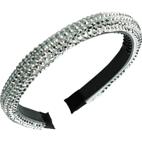 Fascia per capelli in argento con cristalli, elegante decorazione da sposa per donna.