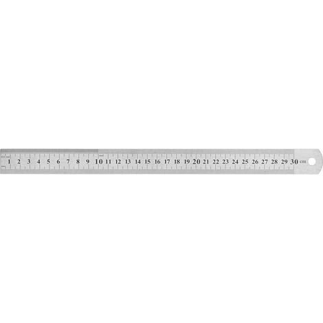 Règle en acier inoxydable de 30 cm avec double graduation pour dessin technique (1/5)