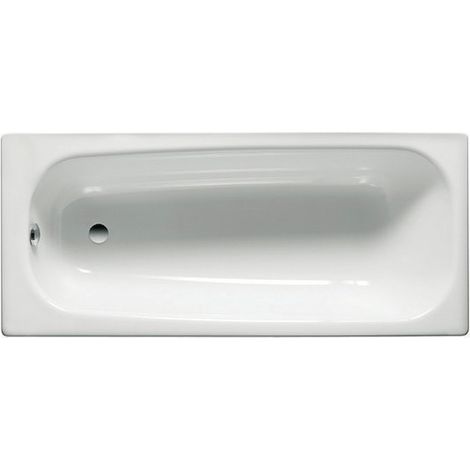 Roca – Baignoire acier émaillée 170x70cm – Fond antidérapant – Percée 1 trou Ø35mm – Capacité 195L – Pieds métal à visser inclus