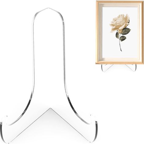 BEBUSINGOTO Acryl-Plattenhalter mit 60-Grad-Winkel, 3 Zoll große, durchsichtige Acryl-Staffelei, durchsichtig zur Präsentation, 3 Zoll H x 3,125 Zoll B x 2,5 Zoll T (2er-Pack) (1/5)
