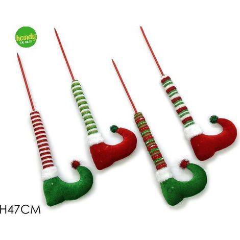 Set 4 gambe elfo con stecco general trade h.47 cm (1pz)