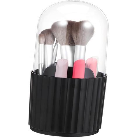 Boîte de rangement cosmétique noire - système de rangement étanche à la poussière et à l'eau (1/5)