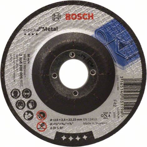 Bosch Accessories A30 S BF 2608600005 Disco da taglio con centro depresso 115 mm 22.23 mm 1 pz.