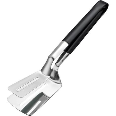 2-teilige Küchenzange, große 30 cm multifunktionale Edelstahlzange, ideal zum Wenden von Lebensmitteln: Steaks, Fisch, Brot, Hamburger, Grillgerichte, Frittiertes, Pfannkuchen, Pasteten, Pizzen