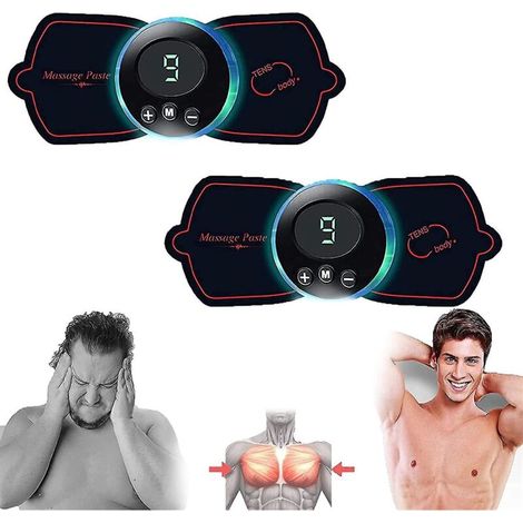 Nackenmassagegerät, tragbare Mini-Elektroden, EMS-Nackenmassagegerät mit 6 Modi, lindert Verspannungen in Nacken, Schultern, Rücken und Taille – 1 Stück (1/5)