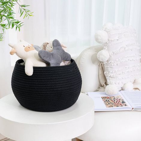 Panier de rangement, panier à linge, panier rond, panier tressé pour étagère, rangement papier toilette, jouets, panier de rangement, 25 x 21 cm (1/5)