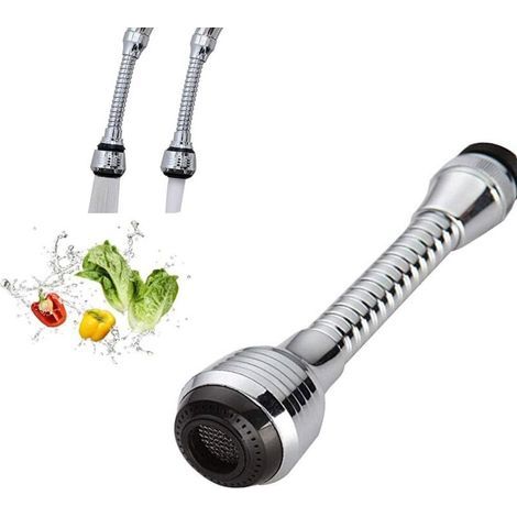 Grifo de agua giratorio, extensión de grifo para ducha de fregadero de cocina, alargador de grifo de cocina con filtro, aireador giratorio 360°, para cocina y baño (1/5)