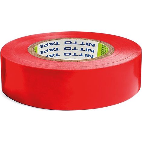 10 Nitto - Cinta adhesiva aislante - Rojo - 19 mm x 20 m (1/2)