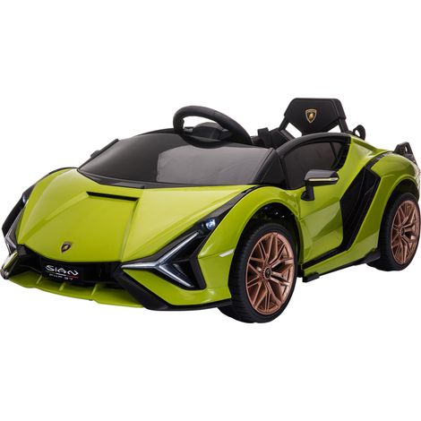 Lamborghini Sian Licensed Electric Car for Kids, 12V Kids Electric Ride on Car Dual Motors, Remote Control, Green (1/5)