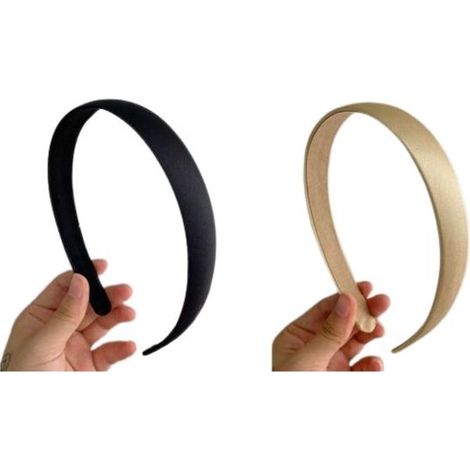 Bandeaux à cheveux pour femme - Diadème - Lot de 2 - Or et noir - Accessoires cheveux (1/5)