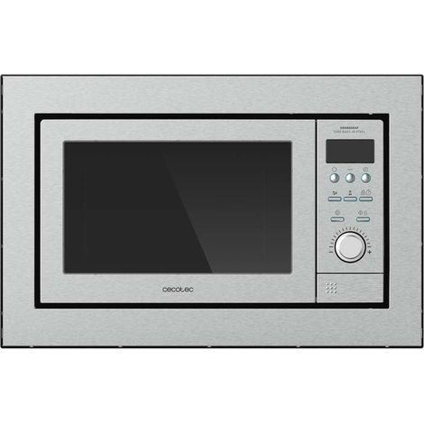 Cecotec – Four à micro-ondes encastrable 900W – Capacité 25L – Gril 1000W – Démarrage rapide – Acier inoxydable – Minuterie 90 minutes (1/5)