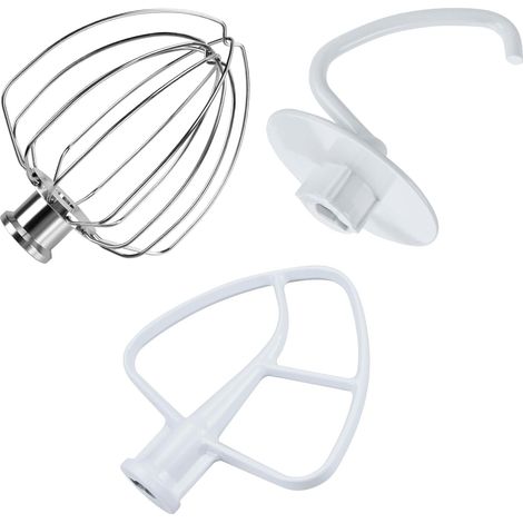 Set 3 Accessoires Mixeur Plongeant Aluminium Fouet Batteur Crochet pour Pétrin 4,5-5L Cuisine Quotidienne (1/5)