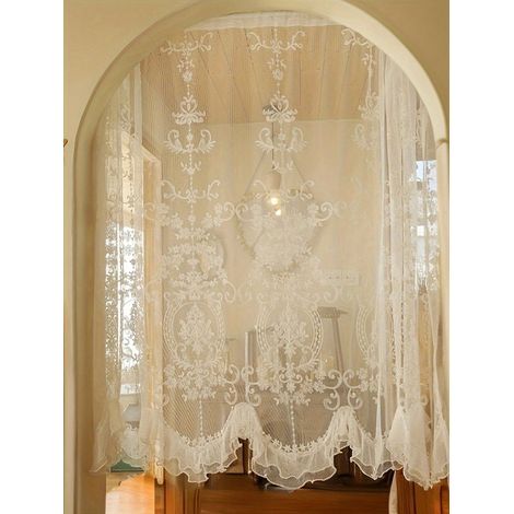 1 Stück klassischer Türvorhang im Vintage-Stil mit französischer Spitze, elegante Dekoration für den Hauseingang, 83135 (1/5)