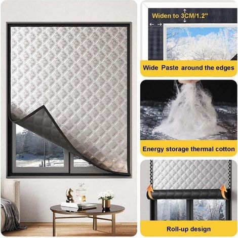 Film isolant pour fenêtre autocollant d'hiver, film isolant thermique pour fenêtre d'hiver, (largeur 120 cm x 150 cm)