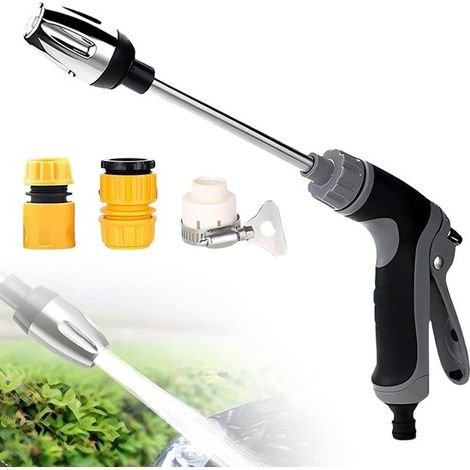 Pistola de agua a alta presión con 3 entradas, tipo turbina, ideal para lavar coches, jardines y para limpieza en general. (1/5)