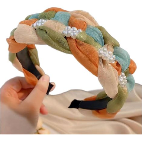Serre-tête avec perles et paillettes, couronne haute à paillettes avec ornements élégants pour un look élégant et doux, léger et confortable pour un usage quotidien et spécial pour les (1/5)