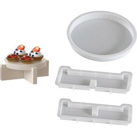 Plateau rond en silicone souple et sûr, idéal pour les cafés, les réunions de famille et les traiteurs. Disponible en plusieurs coloris, modèle 1. (1/5)