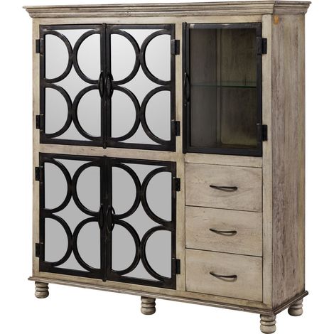 Buffet 150x45 Manguier laqué Gris HERMITAGE 615