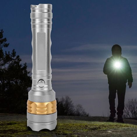 Hochleistungs-Handtaschenlampe aus Aluminiumlegierung für Outdoor-Aktivitäten wie Camping und Jagd (Weiß) (1/5)