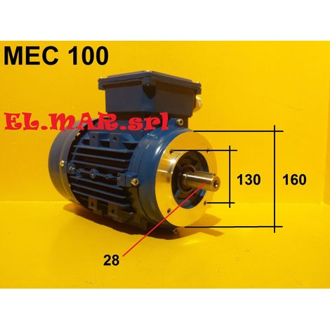 HP 5,5 KW 4 Mec 100 1400 Giri Motore Elettrico Trifase 400 V 4 Poli  B14 Flangiato