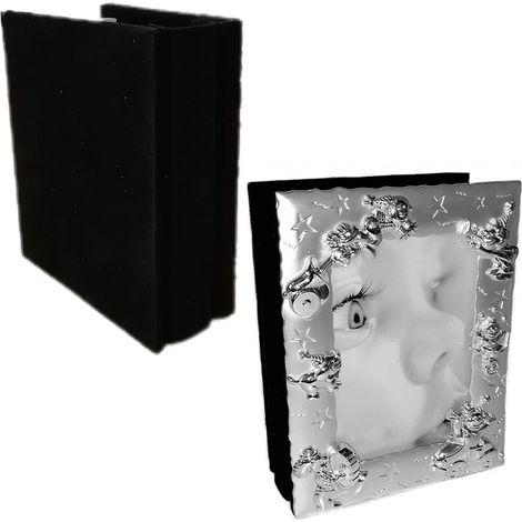 Porta foto neonato album per bambini bimbi da 80 per ritratti 10x15 argento nero moderno vintage bellissimo e particolare (1/5)