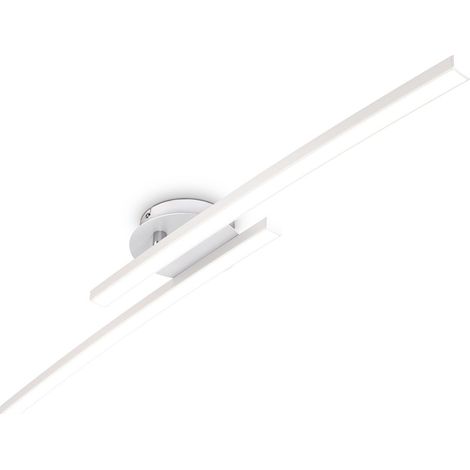 B.K.Licht – Plafonnier LED 12W blanc chaud 3000K – 2 platines pivotantes – 1100 lumens – IP20 pour intérieur – Dimensions 575x120x83mm