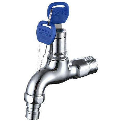 Diebstahlsicherer Wasserhahn für den Außenbereich. Diebstahlsicherer Wasserhahn aus Messing. abschließbarer Wasserhahn für den Außenbereich. für Waschmaschine im Garten (1/5)