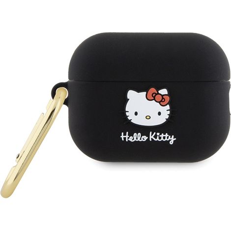 Hello Kitty HKAP23DKHSK AirPods Pro 2 (2022/2023) Hülle schwarz/schwarz Silikon 3D-Katzenkopf (1/4)