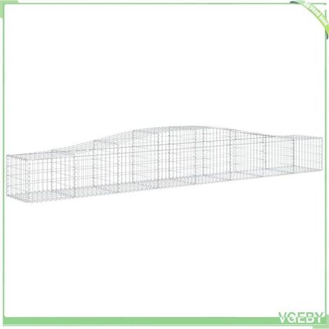 Panier de gabions - FAFEICY - 153412 - arqué 400x50x40/60 cm - fer galvanisé - fil 3,5 mm (1/4)