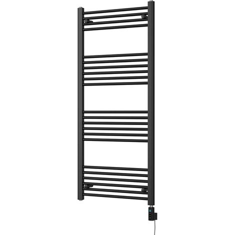 Zennor - Black Electric Towel Rail H1400mm x W600mm Straight 700w Thermostatic WIFI (1/3)